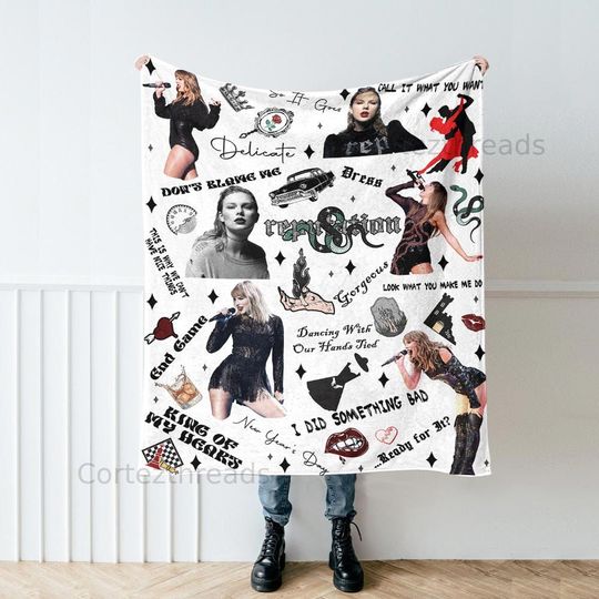 Discover Taylor Blanket, Christmas Taylor version Soft Warm Fleece Blanket