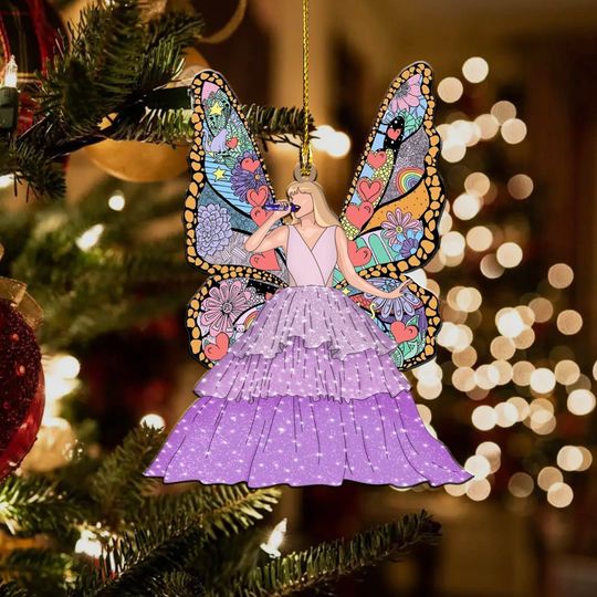 Discover Taylor Eras Tour 2023 Ornament, Taylor Butterfly Christmas Ornament