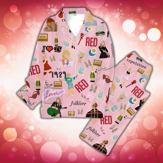 Discover Taylor Christmas Pajamas Set, Taylor's Pajamas Set, Taylor Eras Tour Pajamas Set