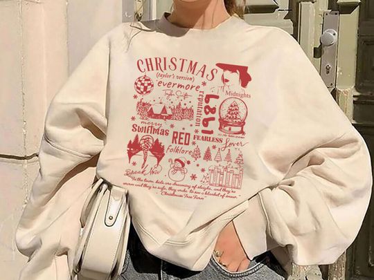 Discover Taylor Taylor version Eras tour Christmas Version Sweatshirt TS Album Sweatshirt