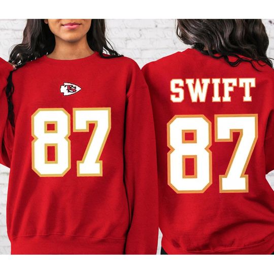 Discover Double Side Swift And Kelce Sweatshirt, Kelce Jersey Shirt, Red Football