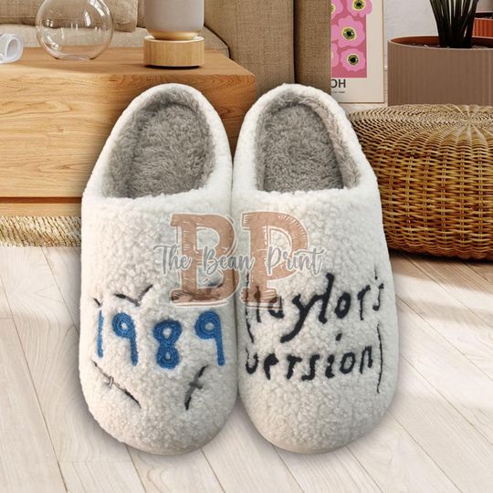 Discover 1989 Taylor Version Slippers, 1989 Embroidered Slippers, Taylor Slippers