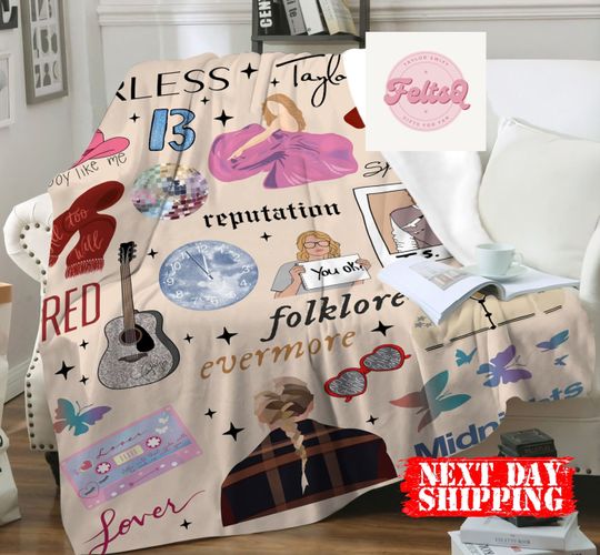 Discover Christmas Xmas Taylor Eras Tour Taylor version Fleece Blanket