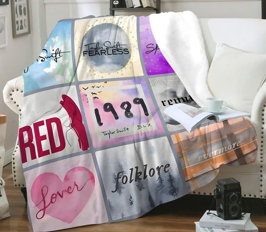 Discover Christmas Xmas Taylor Eras Tour Taylor Version Fleece Blanket, Eras Tour Blanket