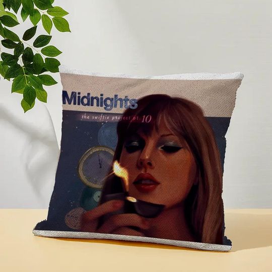 Discover Taylor Midnights Square Sequin Pillow and Pillowcase, Taylor version gift