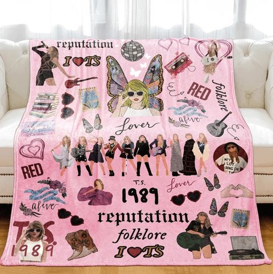 Discover Taylor Eras Tour Swift Fleece Blanket, Eras Tour Blanket, Taylor Fan Party Blanket
