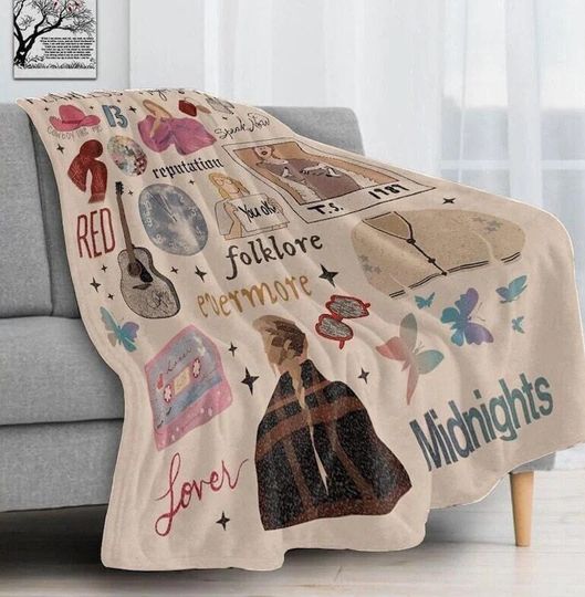 Discover Christmas Xmas Taylor Eras Tour Taylor Version Fleece Blanket, Eras Tour Blanket
