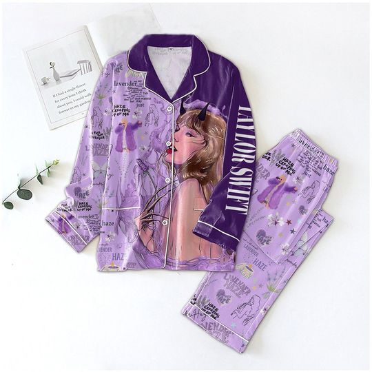 Discover Taylor Lavender Haze Pajamas Set, Taylor Pajamas, Swift Pajamas Set