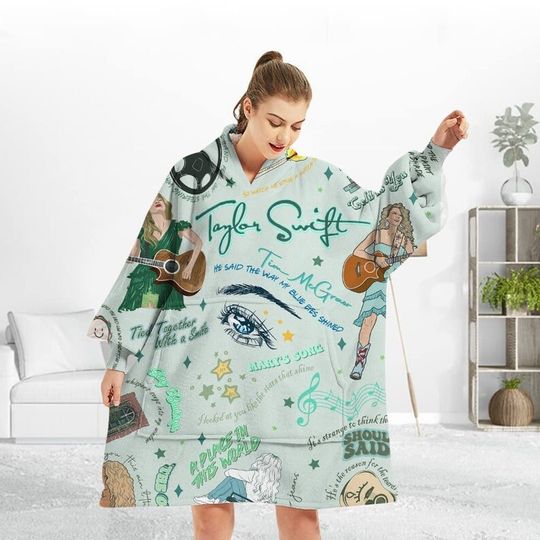 Discover Taylor Blanket Hoodie, Christmas Taylor version Wearable, Soft Warm Fleece Blanket Hoodie