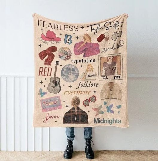 Discover Taylor Eras Tour Taylor Version Fleece Blanket, Eras Tour Blanket