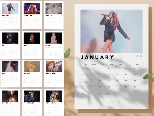 Discover 2024 Taylor Calendar Abstract Taylor version Eras Tour Gift For Her Birthday Daughter