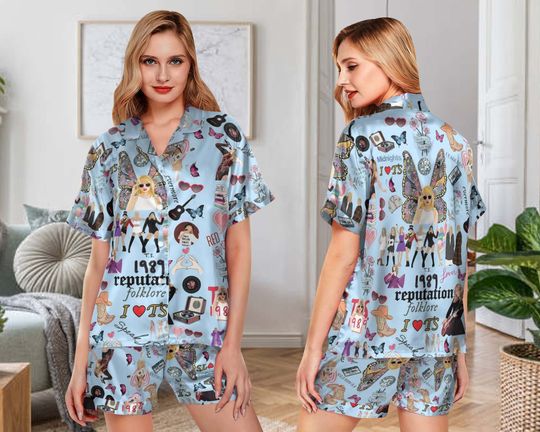 Discover Taylor Pajamas Set, Taylor Eras Tour Pajamas Set, Swifti Eras Tour Merch.