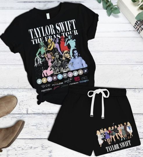 Discover Taylor version Black Short Pajamas Set, Taylor version 2024 Set