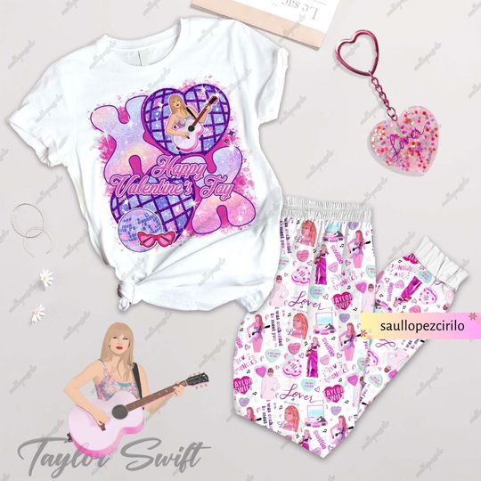 Discover Taylor version Valentine Pajamas Set, Happy Valentine's Day Pajamas, Taylor version