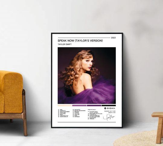 Discover Taylor Speak Now Taylors Version Album Poster, Taylor version Merch