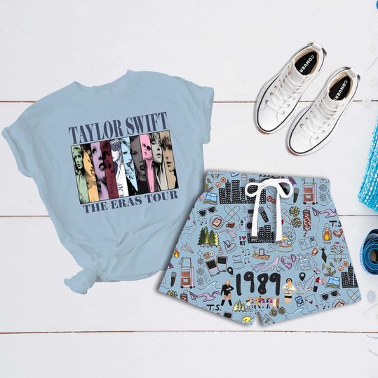 Discover The Eras Tour Taylor Short Pajamas Set, Taylor Pajamas