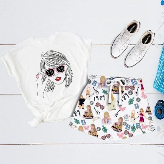 Discover The Eras Tour Taylor Short Pajamas Set, Taylor Pajamas