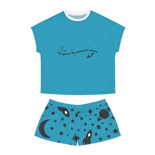 Discover Love You to the Moon & to Saturn Taylor Short Pajamas Set, Taylor Pajamas