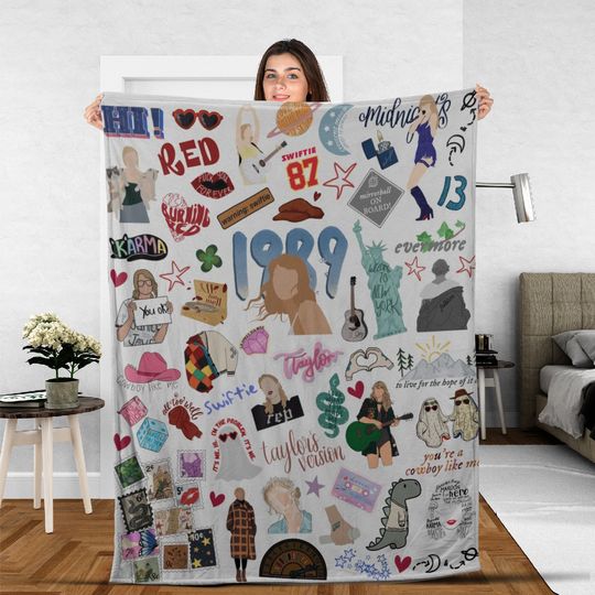 Discover 1989 Taylor Fleece Blanket, Taylor Red Albums Fleece Blanket