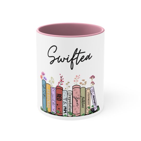 Discover Swiftea Accent Coffee Mug, Taylor version, floral Taylor eras mug