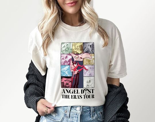 Discover Hazbin Hotel Angel Dust Eras Tour Shirt, Angel Dust Hazbin Hotel Shirt
