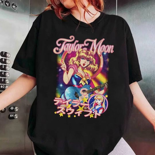 Discover Taylor Moon Shirt, Anime Graphic Cartoon Shirt, Swift Shirt