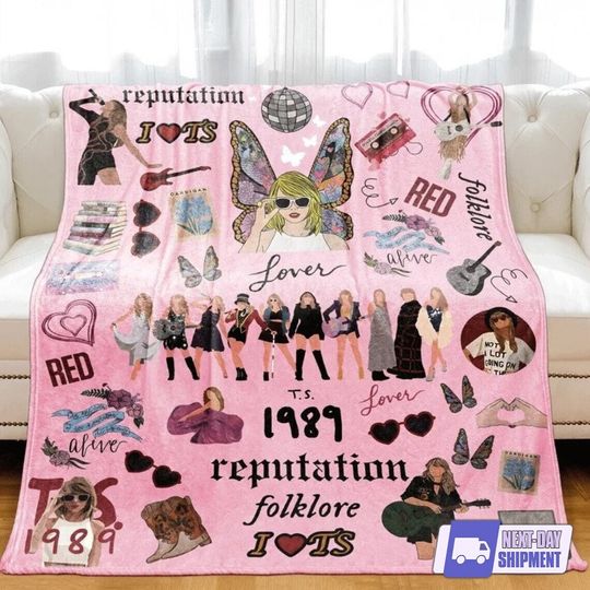 Discover Taylor Eras Tour Swift Fleece Blanket, Eras Tour Blanket, Taylor Fan Party Blanket