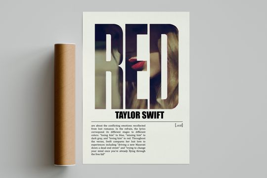 Discover Taylor Red Poster | Minimalist Music Poster