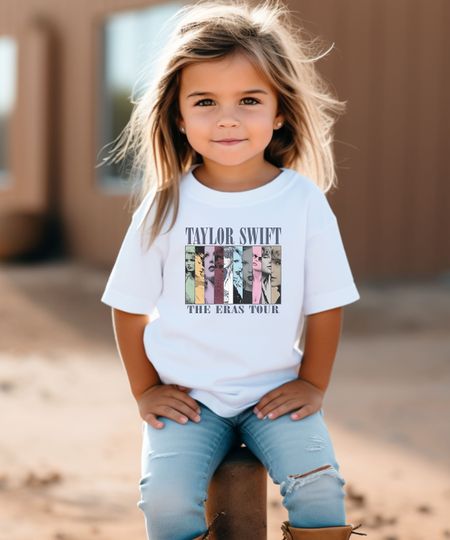 Discover Kid Taylor Eras Tour Outfit Shirt, Youth Taylor Merch
