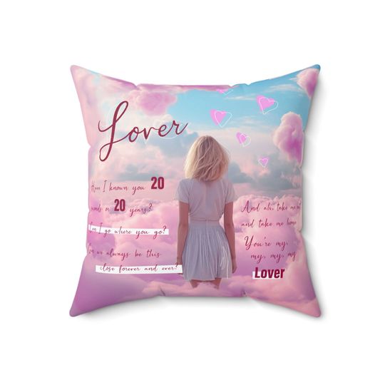 Discover LOVER, Eras Tour, Spun Square PILLOW, Taylor version Merch, Taylor version Fan Gift