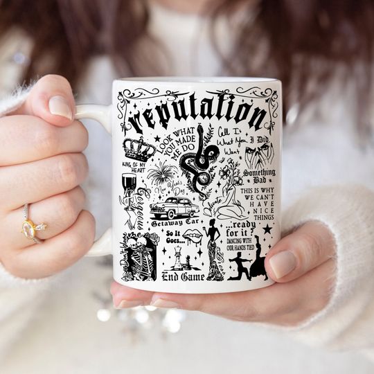 Discover Reputation Ceramic Mug, Taylor version Mup, Swift Merch, Taylor Fan