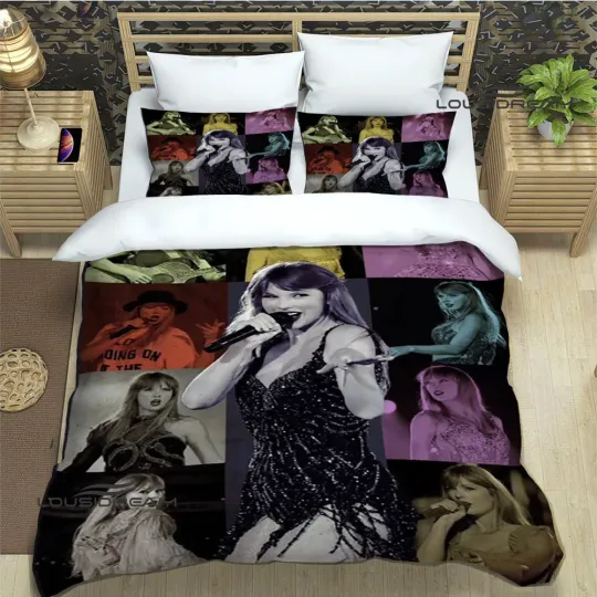 Discover Singer Taylor Bedding Set, Taylor Eras Tour Bedding Set