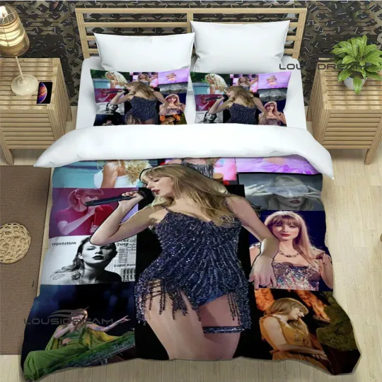 Discover Singer Taylor Bedding Set, Taylor Eras Tour Bedding Set