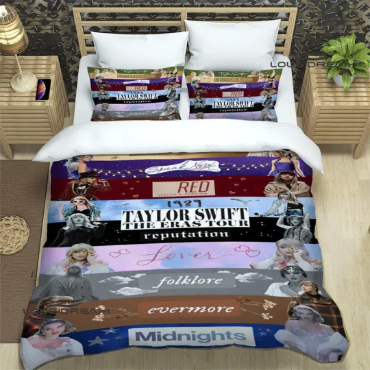 Discover Singer Taylor Bedding Set, Taylor Eras Tour Bedding Set