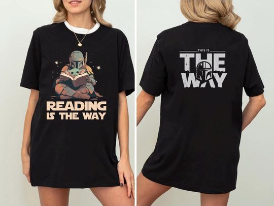 Discover Disney Mandolorian Shirt read books, Star Wars Family Shirt, Vintage Disney Shirt, Disneyland Shirt