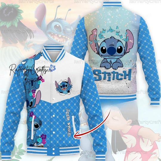 Discover Custom Stitch Baseball Jacket, Disney Stitch Baseball Jacket, Lilo And Stitch Jacket
