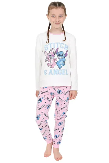 Discover Girls Disney Lilo And Stitch, Angel Long Pyjamas Set