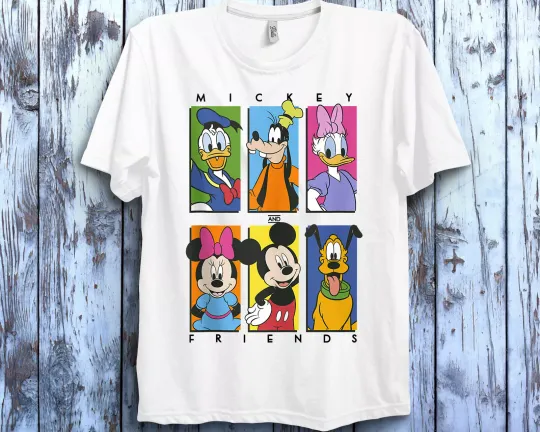 Discover Disney Mickey And Friends Group Shot Panels Unisex Adult T-shirt