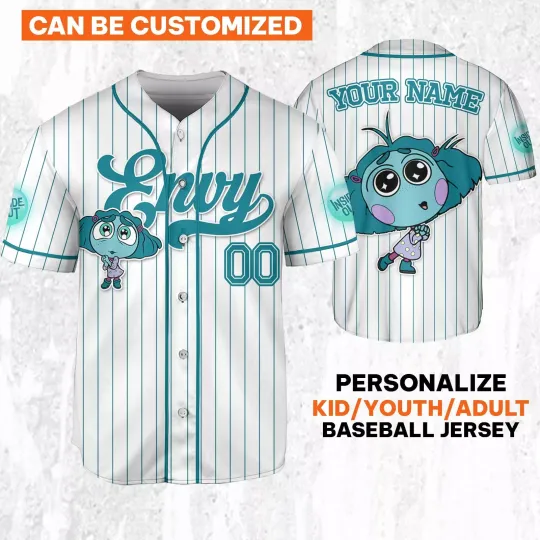 Discover Custom Disney Inside Out Envy Simple Baseball Jersey, Disney Baseball Jersey,