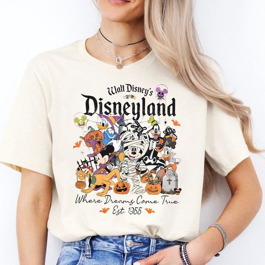 Discover Disneyland Halloween Shirt, Retro Mickey Minnie Halloween Shirts, Vintage Disney Halloween T-shirt