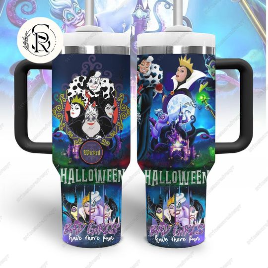 Discover Halloween Villains 40 Oz Tumbler, Disney Cartoon Stainless Steel Tumbler, Trick Or Treat, Spooky Season Movie, Halloween Witch Tumbler Cup