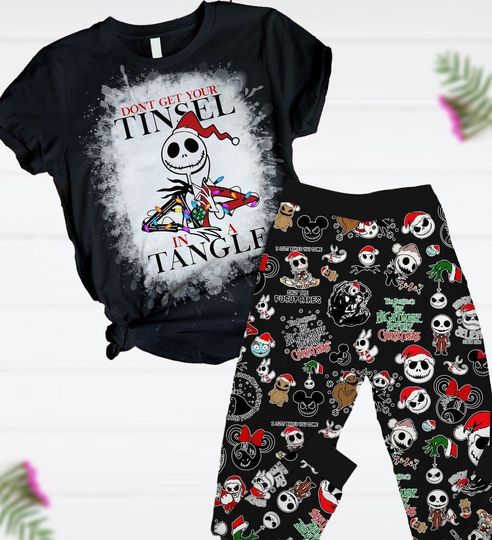 Discover Christmas Jack Skellington Pajamas Set, Nightmare Before Christmas Pajamas, Disney Movie Matching Pajamas, Skeleton Pajamas Family