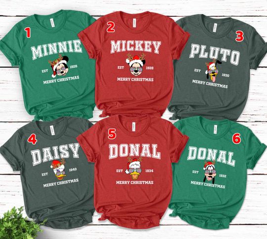 Discover Vintage Disney Mickey and Friends Characters Xmas Custom Shirt