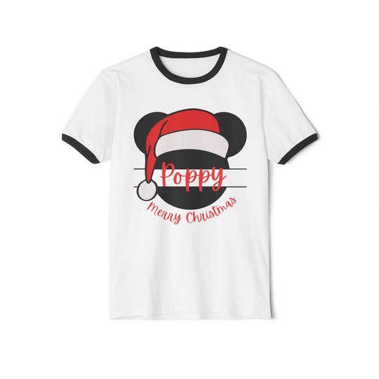 Discover Santa Mickey Mouse Customizable Unisex T-Shirt for Christmas Pajamas or Trip to the Parks, Holiday Family Matching Tee, Disney Lover Gift,