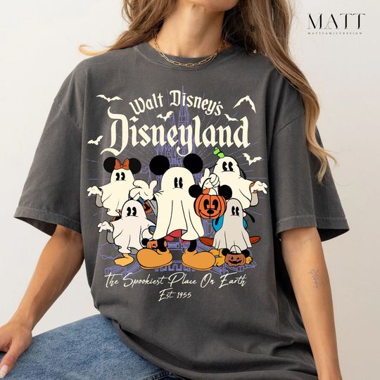 Discover Retro Walt Disney's Disneyland Halloween Shirt, Mickey Ghost Shirt