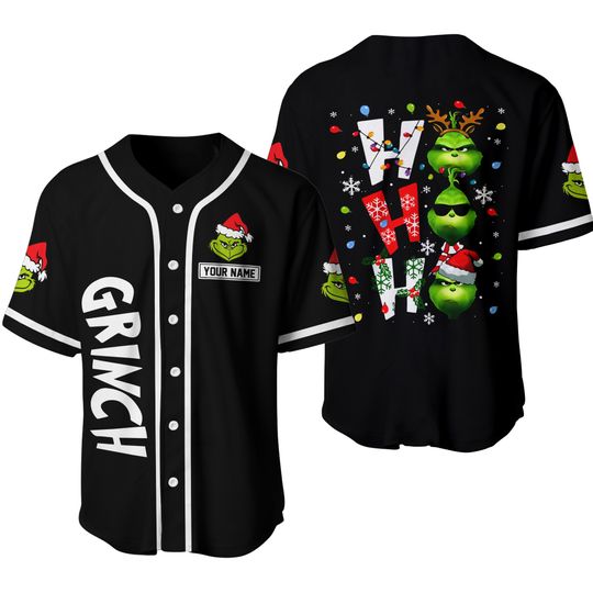 Discover The funny character HOHOHO Christmas custom name Baseball Jersey