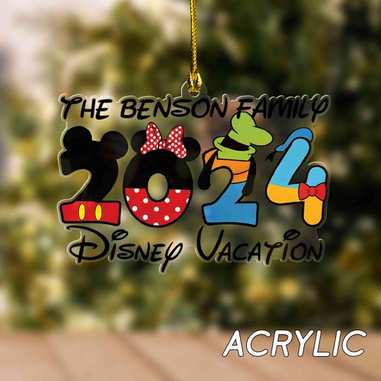 Discover Personalized Disney Family Vacation 2024 Ornament, Custom Disney Christmas Gifts OGXN07-01