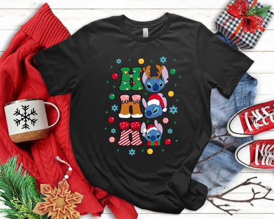 Discover Christmas Stitch Hohoho Shirt, Christmas Stitch Shirt, Disneyworld Family Shirts,  Disneyworld Kids Shirts