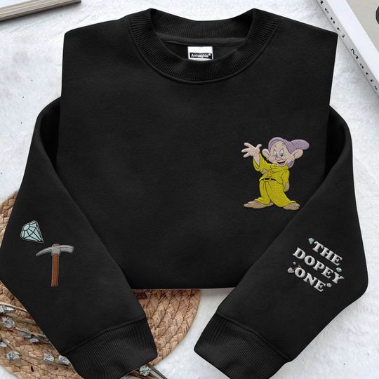 Discover Embroidered The Dopey One Sweatshirt,  Snow White And Seven Dwarfs Embroidery Sweater, Disneyland Family Trip