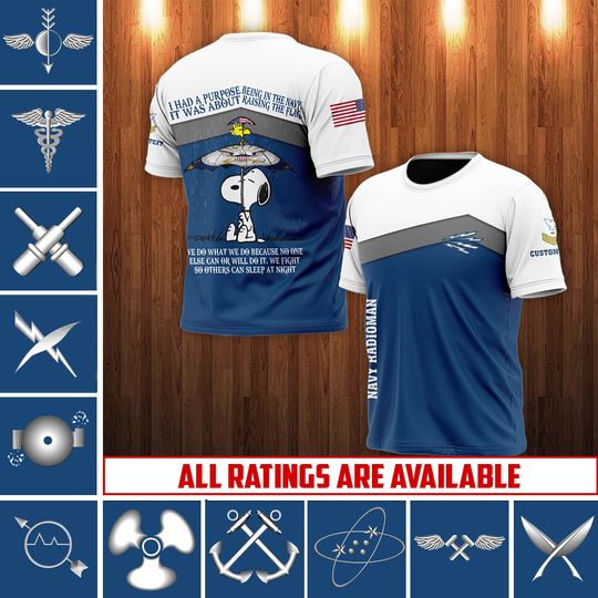 Discover Customized Navy Ratings 3D T-Shirt